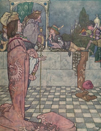 Han kom inte för att uppvakta henne, sa han, c1930 av William Heath Robinson