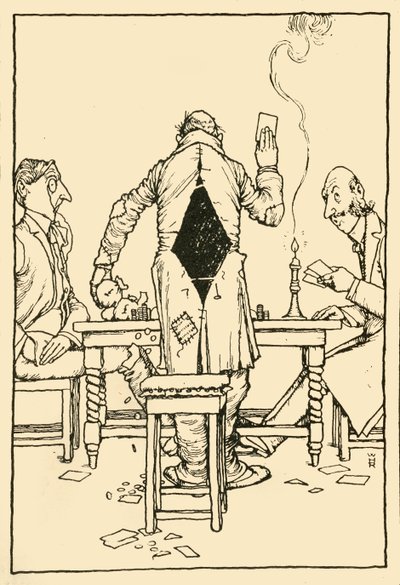 Det vinnande kortet på diamant-ess, 1910. av William Heath Robinson