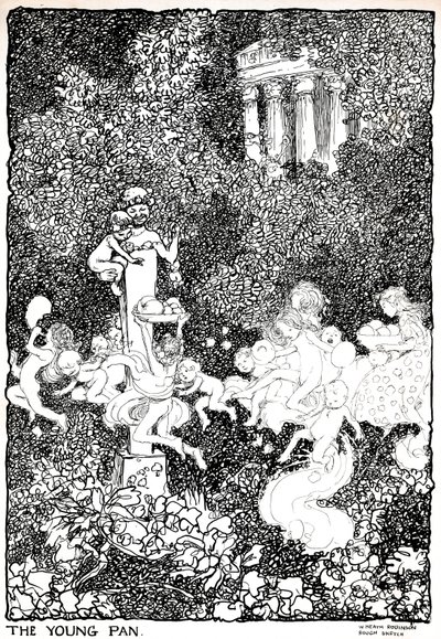 The Young Pan - Etapp ett, c1920 av William Heath Robinson