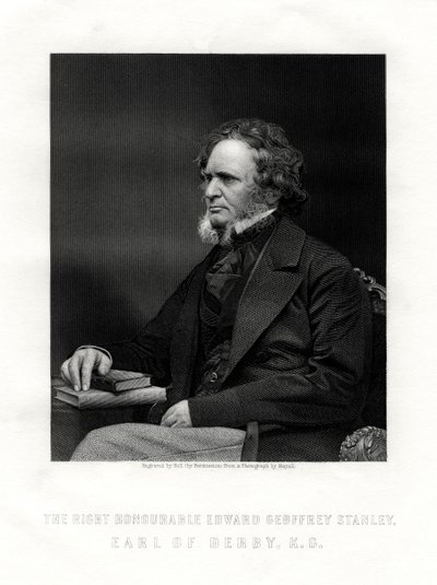 Edward Geoffrey Smith-Stanley, 14:e earl av Derby, brittisk statsman, c1850-1899. av W. Holl