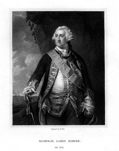 Edward Hawke, 1:e baron Hawke, brittisk amiral, 1833. av W. Holl