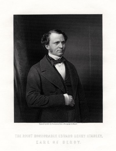 Edward Henry Stanley, 15:e Earl of Derby, brittisk statsman, mitten av slutet av 1800-talet. av W. Holl