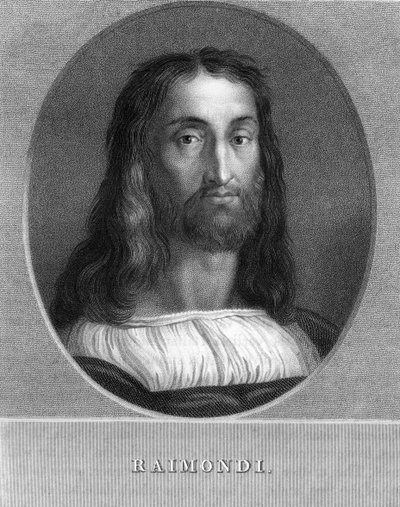 Marcantonio Raimondi, italiensk gravör, 1836. av W. Holl