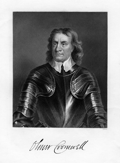 Oliver Cromwell, engelsk soldat och statsman, 1800-talet av W. Holl