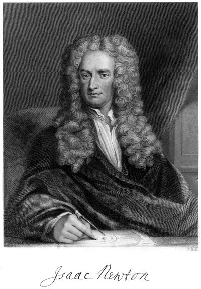 Sir Isaac Newton, engelsk matematiker, astronom och fysiker, 1800-talet. av W. Holl