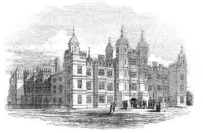 Burghley House - norra fronten, 1844. av W. J. Linton