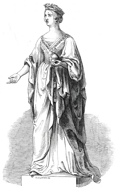 Marmorstaty av Hennes Majestät, i Royal Exchange, 1845. av W. J. Linton