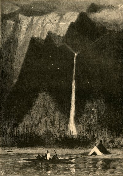 "Multnomah Falls", 1872. av W. J. Linton