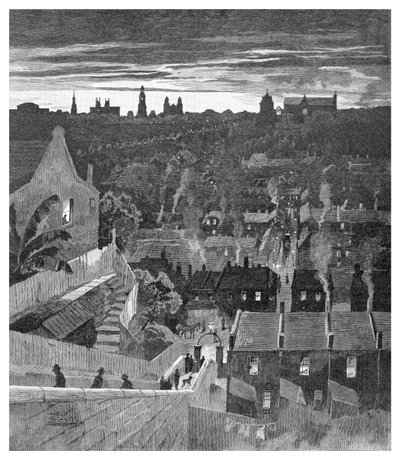 En glimt av Sydney från Darlinghurst, New South Wales, Australien, 1886. av W. Mollier