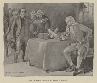 Kravet på guvernör Dunmore (litho) av W. P. Snyder