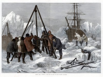 Arctic Life, Cutting a Way Out of the Ice från Winter Quarters, 1875 av W. Palmer