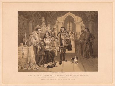 "Edvard IV:s son skildes från sin mor, av Richard Duke of Gloucester, 16 juni 1483", av W Ridgway