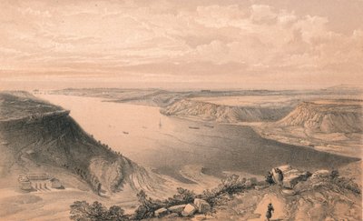 "Norra sidan av hamnen i Sebastopol, från toppen av hamnen", 1856 av W Trask