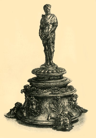 Bläckställ av brons med statyett av en romersk kejsare, mitten av 1500-talet, 1881. av W. W. McCarty