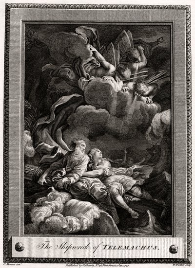 Telemachos skeppsbrott, 1777 av W. Walker