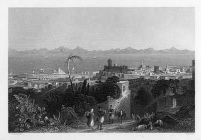 Rhodos, från Heights nära Sir Sidney Smiths Villa, 1841 av W. Wallis