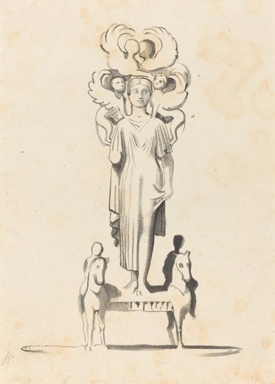 Bronsfigur av Minerva, hittad i Akilleskärlen av W. Walton after John Flaxman