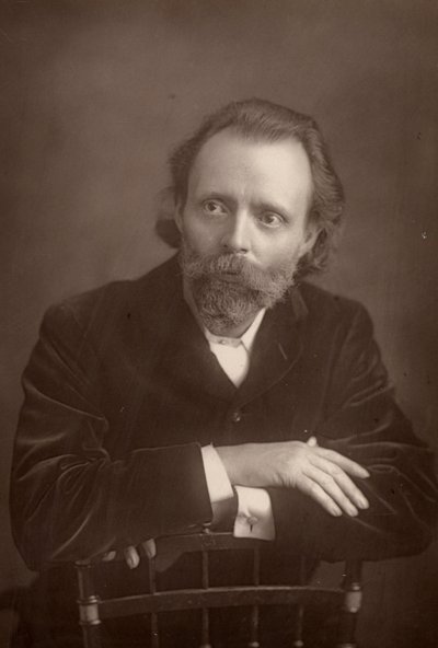 ""(Thomas Henry) Hall Caine (1853-1931) engelsk författare. Dante Gabriel Rossettis följeslagare i slutet av den senares liv (1881-1882) (woodburytyp) av W. and D. (after) Downey