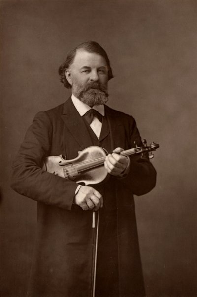""Joseph Joachim (1831-1907) ungersk violinist, kompositör och direktör för Berlins konservatorium (woodburytype) av W. and D. (after) Downey