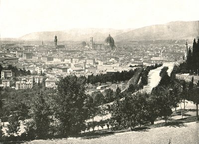 Panorama över staden Florens, Italien, 1895. av W and S Ltd