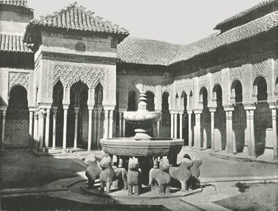 Lions domstol, Alhambra, Granada, Spanien, 1895. av W and S Ltd