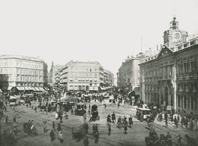 Puerta del Sol, Madrid, Spanien, 1895. av W and S Ltd