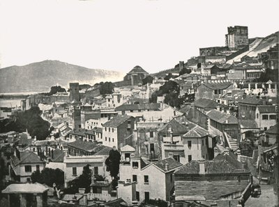Utsikt över staden, Gibraltar, 1895. av W and S Ltd