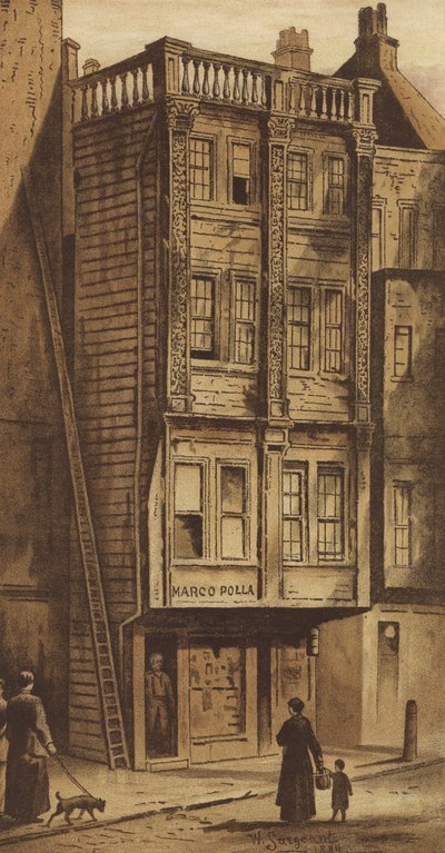 Old House, Aldgate (chromolitho) av Waldo Sargeant
