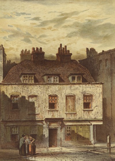 Old Houses, Dyott Street, Bloomsbury (chromolitho) av Waldo Sargeant