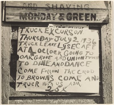 Skylt för utflykt av Walker Evans