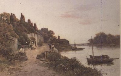 Fiske i en by i Cornwall (akvarell på papper) av Walker Stuart Lloyd