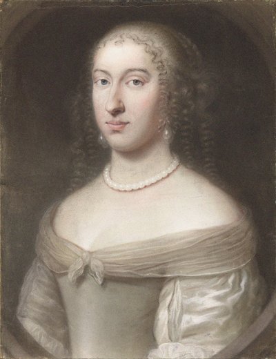 Porträtt av Maria Theresia av Spanien 1638-1683, drottning gemål av Frankrike och Navarra, 1660. av Wallerant Vaillant