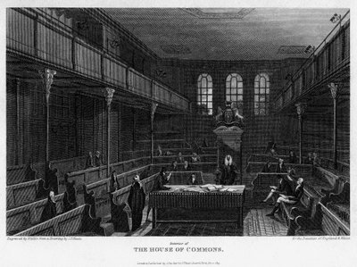Chamber of the House of Commons, Westminster, London, 1815. av Wallis