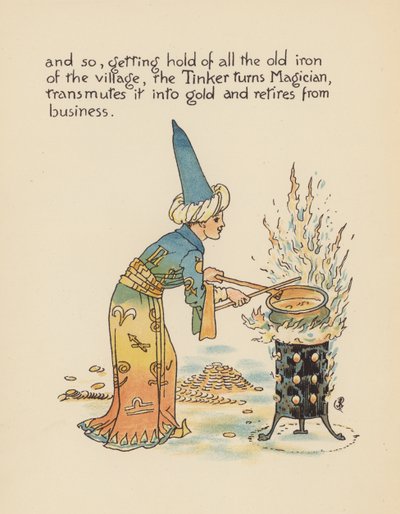Illustration till Legends for Lionel av Walter Crane (färglitografi) av Walter (after) Crane