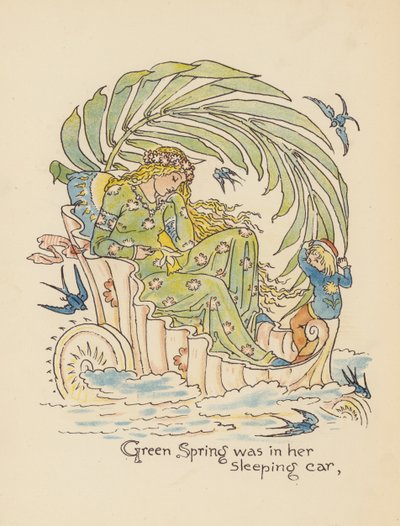 Illustration till Legends for Lionel av Walter Crane (färglitografi) av Walter (after) Crane