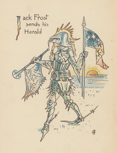 Illustration till Legends for Lionel av Walter Crane (färglitografi) av Walter (after) Crane