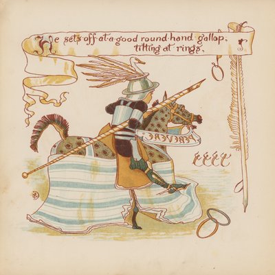Illustration till Pothooks and Perseverance av Walter Crane (färglitografi) av Walter (after) Crane