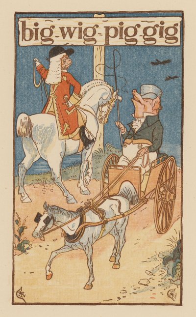 Sida från The Golden Primer (färg litho) av Walter (after) Crane