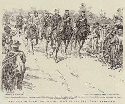Hertigen av Connaught och hans stab vid New Forest Maneuvers av Walter Charles Horsley