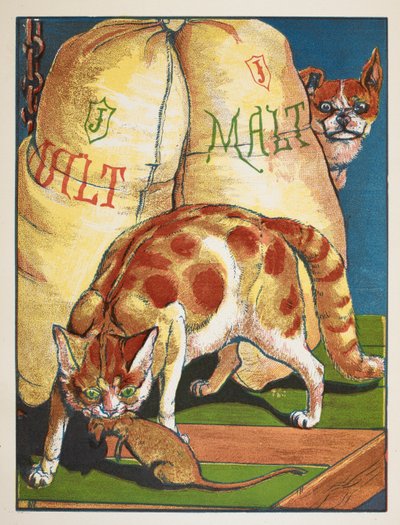 En katt som dödar en råtta av Walter Crane