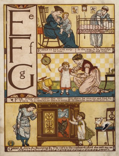 Alfabet (lito i färg) av Walter Crane