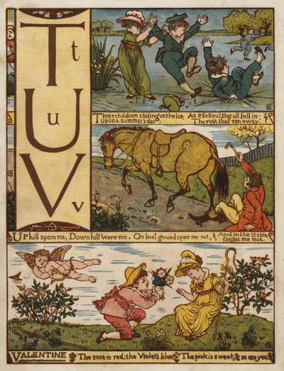 Alfabet (lito i färg) av Walter Crane
