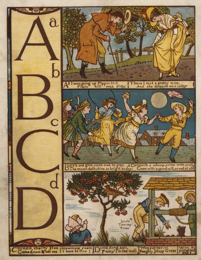 Alfabet (lito i färg) av Walter Crane