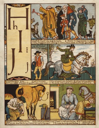 Alfabet (lito i färg) av Walter Crane