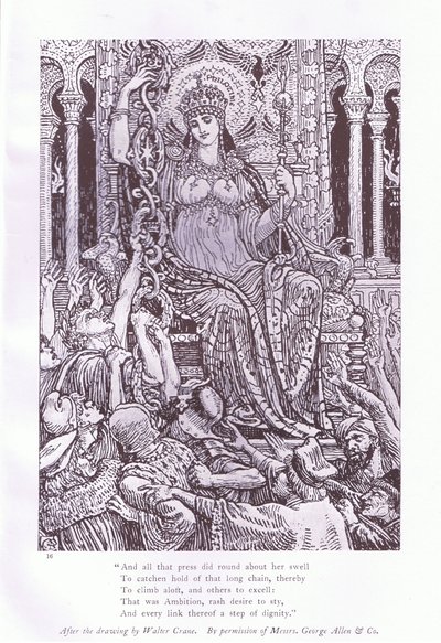 Och all den pressen rundade hennes dyna, 1920-talet av Walter Crane