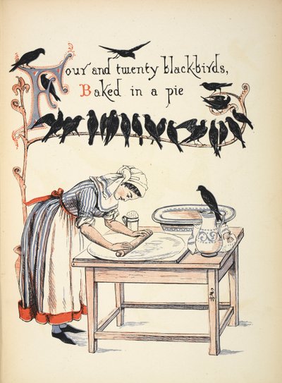 Fyra och tjugo koltrastar bakade i en paj. av Walter Crane
