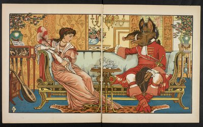 Illustration för Skönheten och Odjuret. av Walter Crane