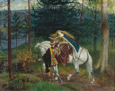 Illustration för La Belle Dame Sans Merci av John Keats, 1865 av Walter Crane