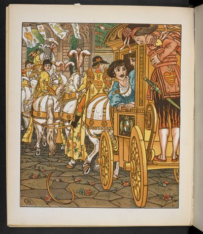Illustration för grodprinsen. av Walter Crane