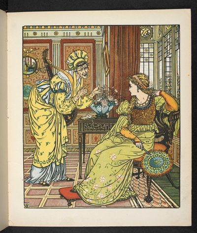 Illustration till berättelsen, prinsessan Belle étoile. av Walter Crane